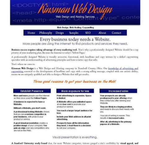 Visit Kinsman Web Design